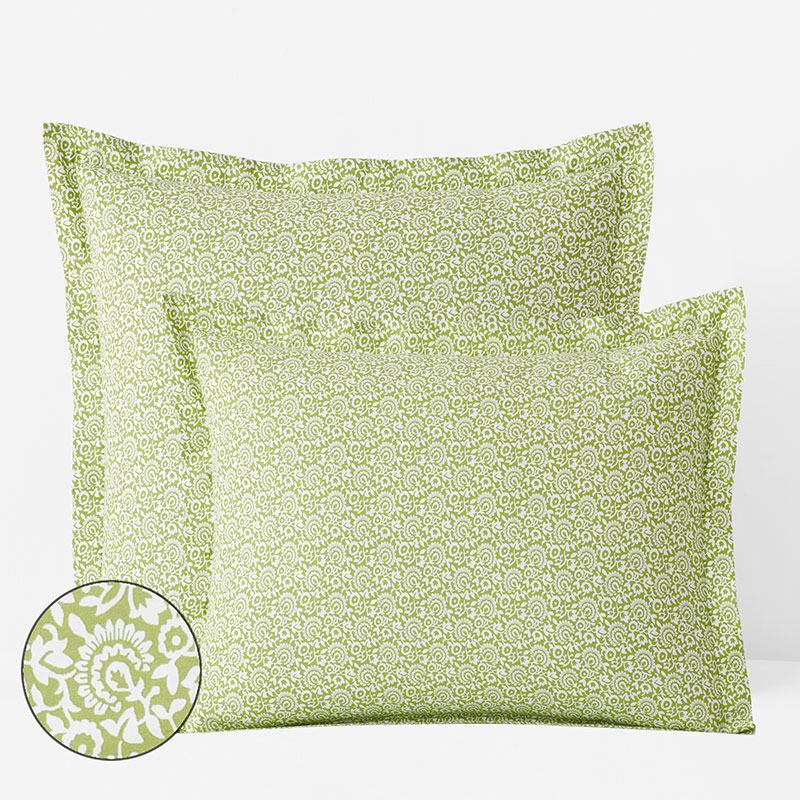 The Company Store Mini Garden Classic Cool Cotton Percale Sham In Green