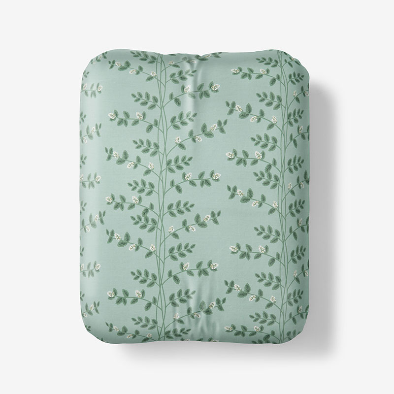 THE COMPANY STORE CLIMBING VINES CLASSIC COOL COTTON PERCALE FITTED BED SHEET