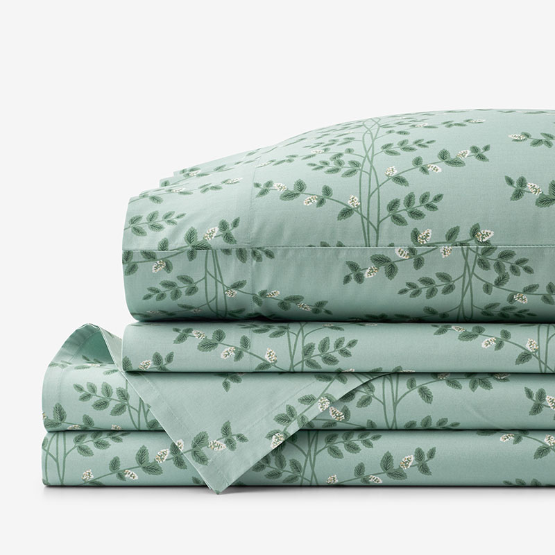 THE COMPANY STORE CLIMBING VINES CLASSIC COOL COTTON PERCALE BED SHEET SET 