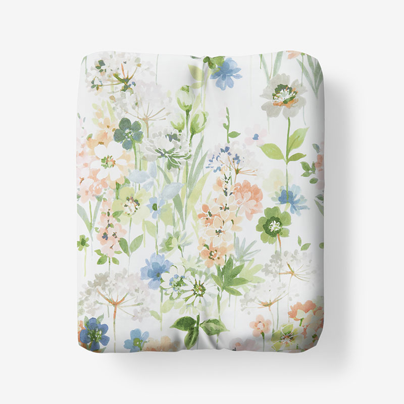 The Company Store Tania Floral Premium Smooth Wrinkle-free Sateen Fitted Bed Sheet