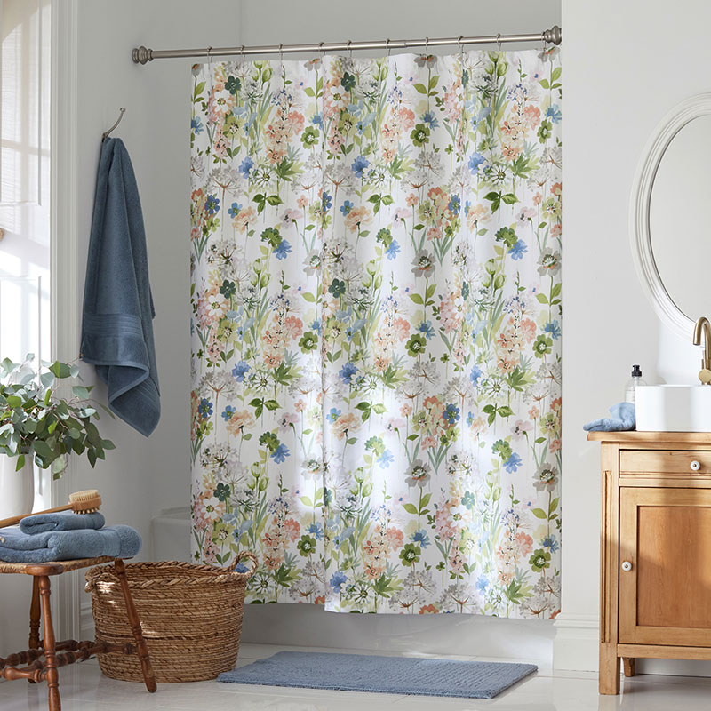 The Company Store Tania Floral Premium Smooth Wrinkle-free Sateen Shower Curtain