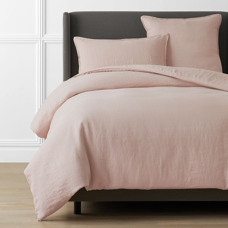 THE COMPANY STORE PREMIUM BREATHABLE WASHED LINEN SOLID DUVET COVER