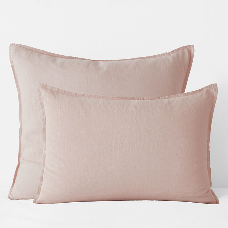 The Company Store Premium Breathable Washed Linen Solid Sham In Pink