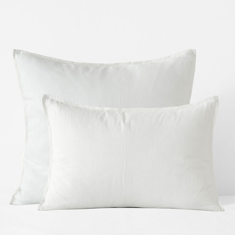 The Company Store Premium Breathable Washed Linen Solid Sham In White