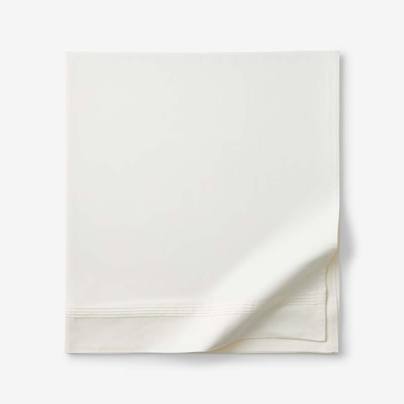 The Company Store Egyptian Cotton Premium Smooth Sateen Flat Bed Sheet In White