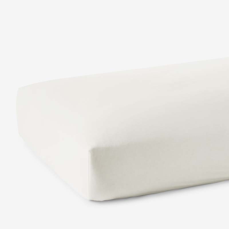 The Company Store Egyptian Cotton Premium Smooth Sateen Fitted Bed Sheet In White