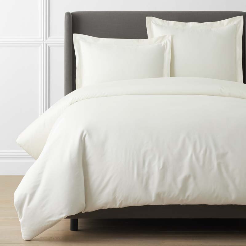 The Company Store Egyptian Cotton Premium Smooth Sateen Duvet Cover In White