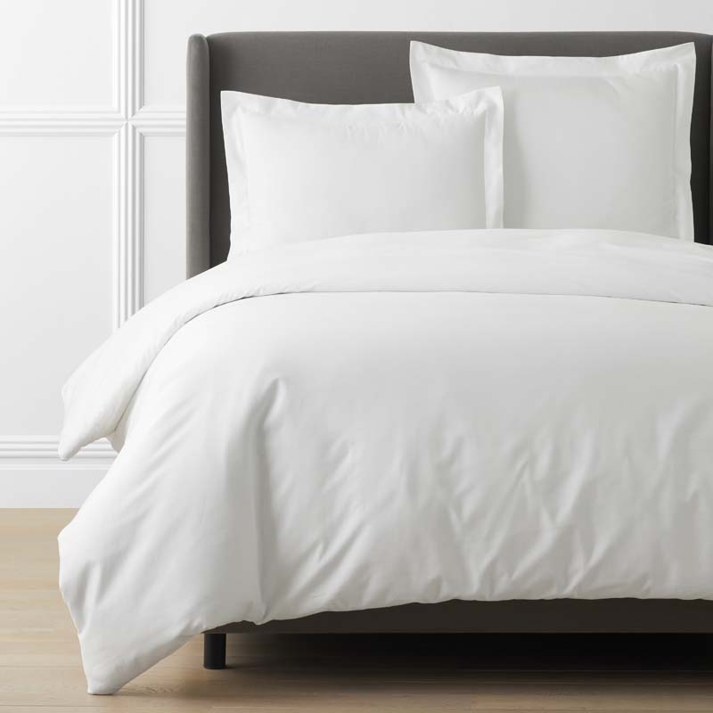 The Company Store Egyptian Cotton Premium Smooth Sateen Duvet Cover In White
