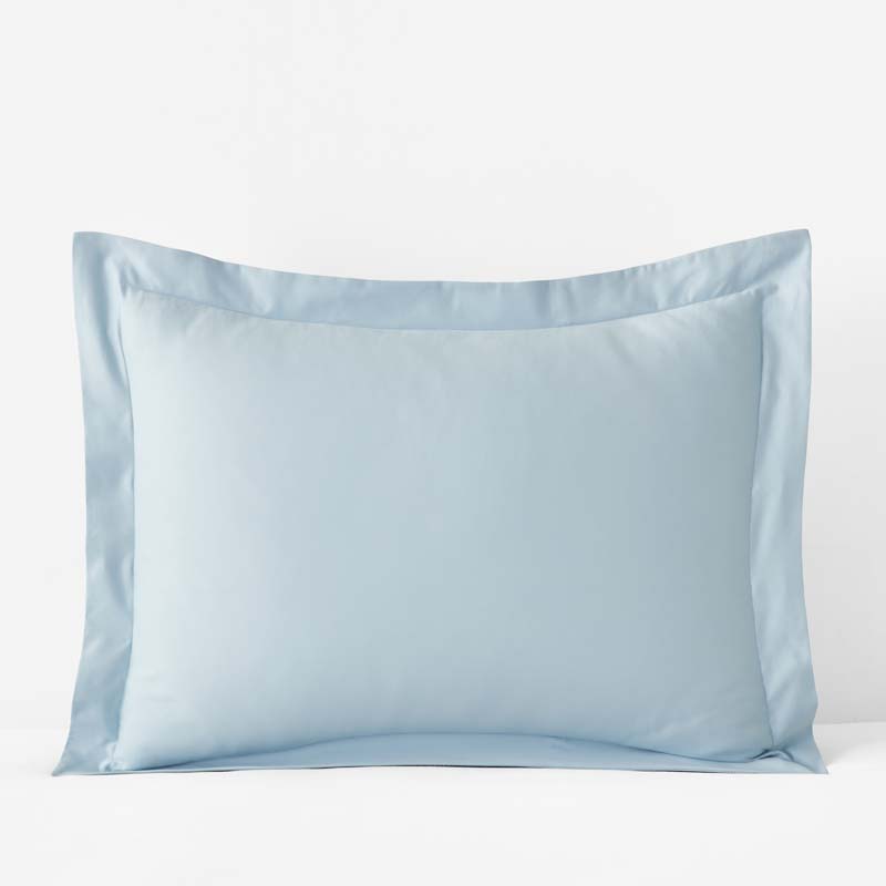 The Company Store Luxe Smooth Egyptian Cotton Sateen Sham In Blue