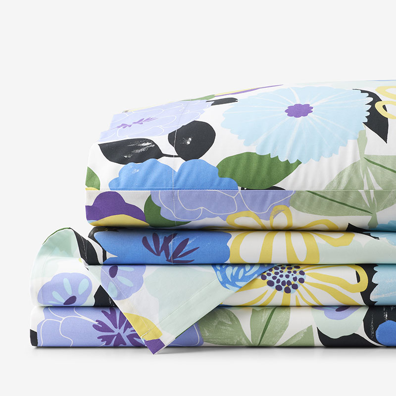 The Company Store Floral Harmony Classic Cool Cotton Percale Bed Sheet Set