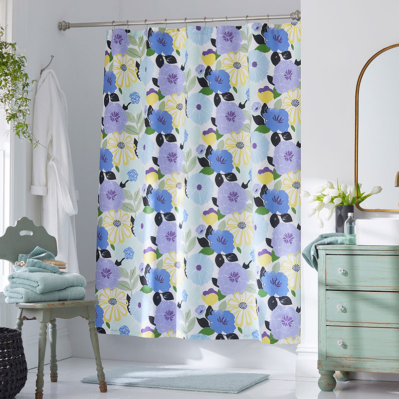 The Company Store Floral Harmony Classic Cool Cotton Percale Shower Curtain