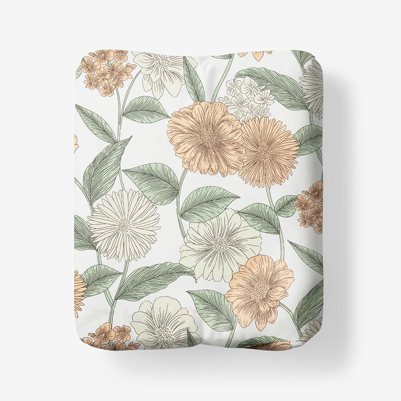 The Company Store Meadow Blooms Classic Cool Cotton Percale Fitted Bed Sheet