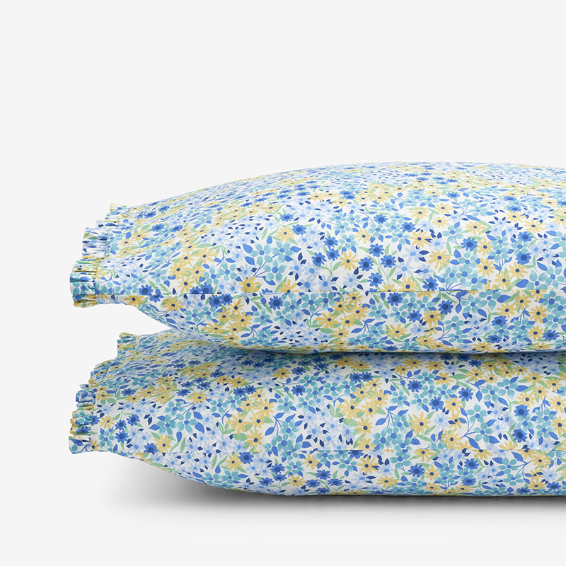 The Company Store Sunshine & Blooms Classic Cool Cotton Percale Pillowcase Set