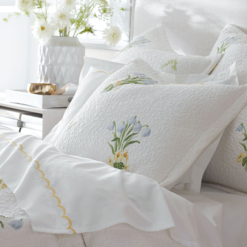 Embroidered Scallop Classic Cool Cotton Percale Pillowcase Set|61226