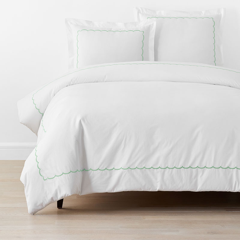 The Company Store Scallop Classic Cool Cotton Percale Duvet Cover