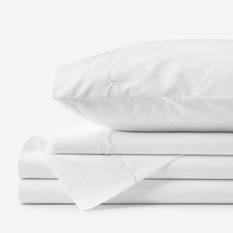 The Company Store Scallop Classic Cool Cotton Percale Bed Sheet Set