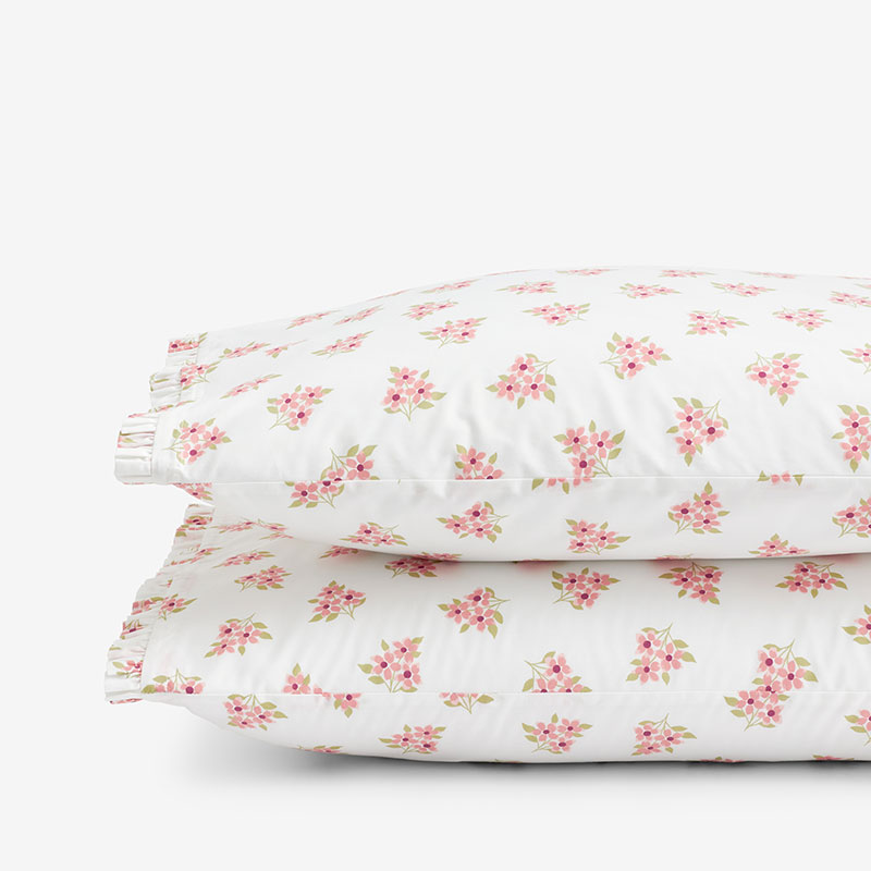 The Company Store Sunshine & Blooms Classic Cool Cotton Percale Pillowcase Set