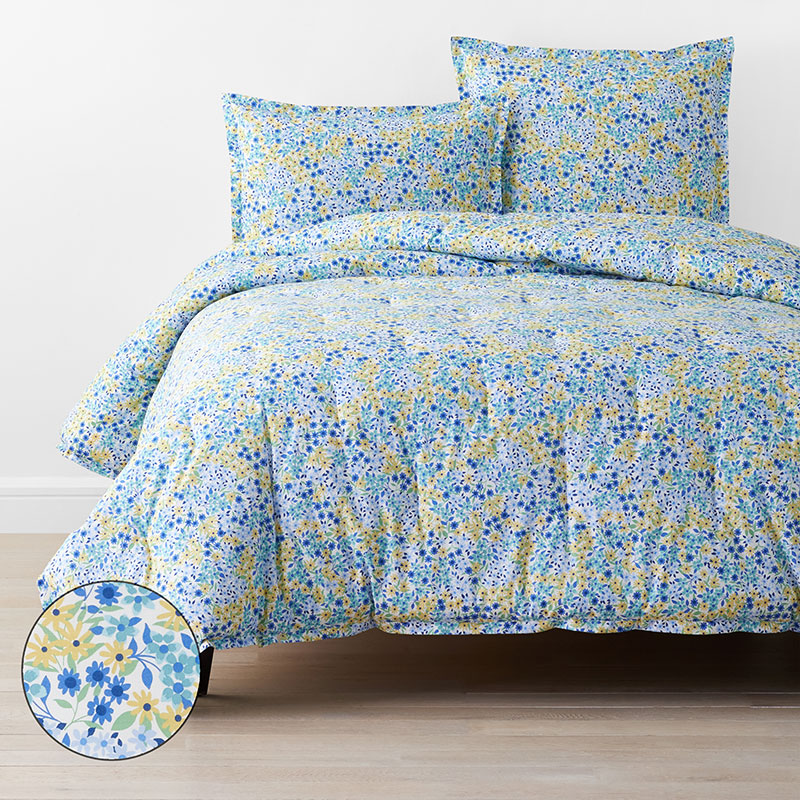 The Company Store Sunshine & Blooms Classic Cool Cotton Percale Comforter