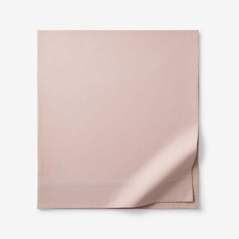 The Company Store Solid Garment Washed Cotton Percale Flat Bed Sheet In Pink