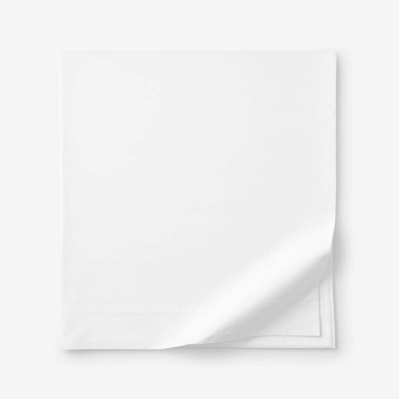 The Company Store Solid Garment Washed Cotton Percale Flat Bed Sheet In White