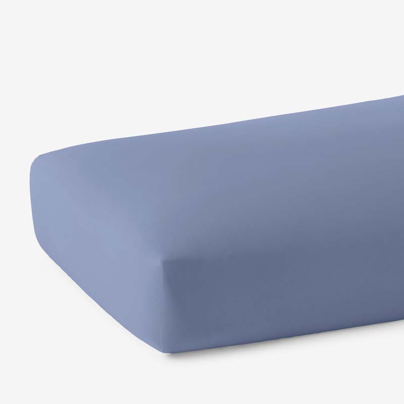 Solid Garment Washed Cotton Percale Fitted Bed Sheet-TheCompanyStore|62818