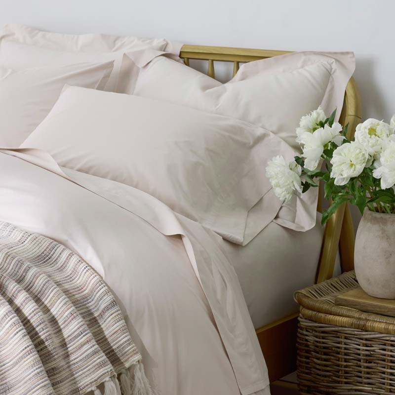 Solid Garment Washed Cotton Percale Fitted Bed Sheet-TheCompanyStore|61237