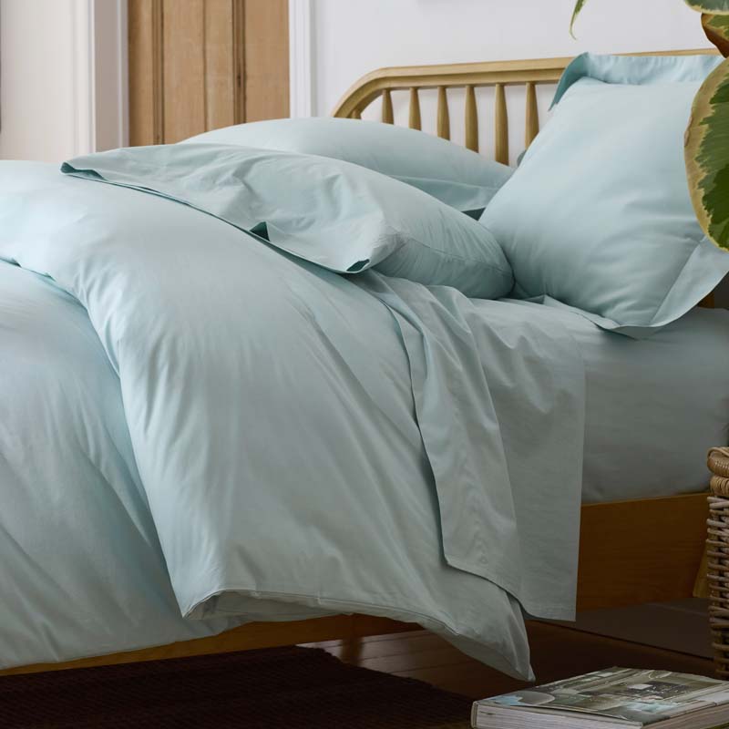 Solid Garment Washed Cotton Percale Fitted Bed Sheet-TheCompanyStore|62817