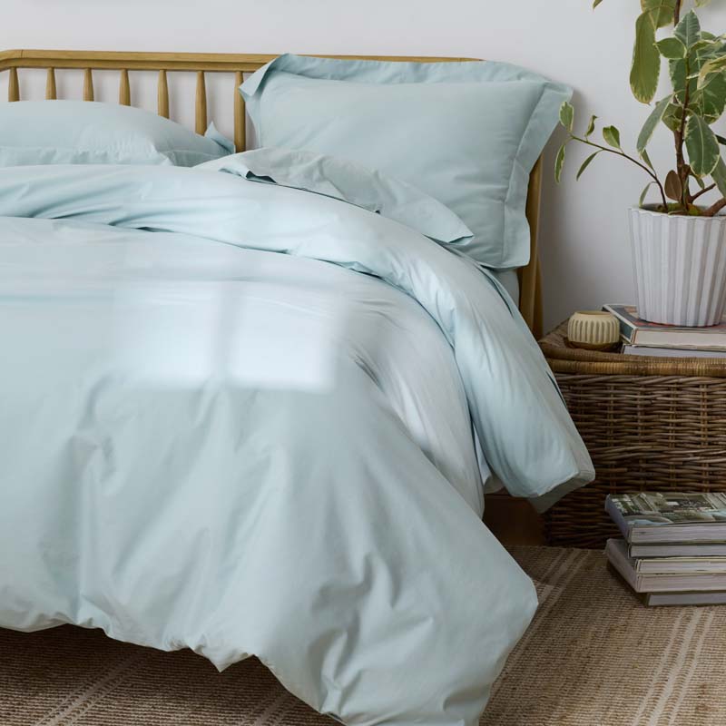Solid Garment Washed Cotton Percale Fitted Bed Sheet-TheCompanyStore|62817