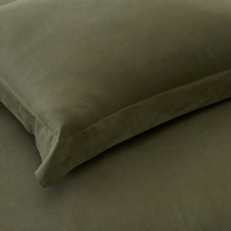 Solid Garment Washed Cotton Percale Bed Sheet Set-TheCompanyStore|61826