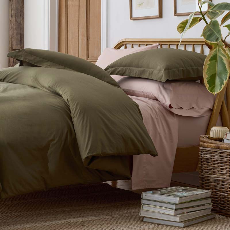 Solid Garment Washed Cotton Percale Bed Sheet Set-TheCompanyStore|61826