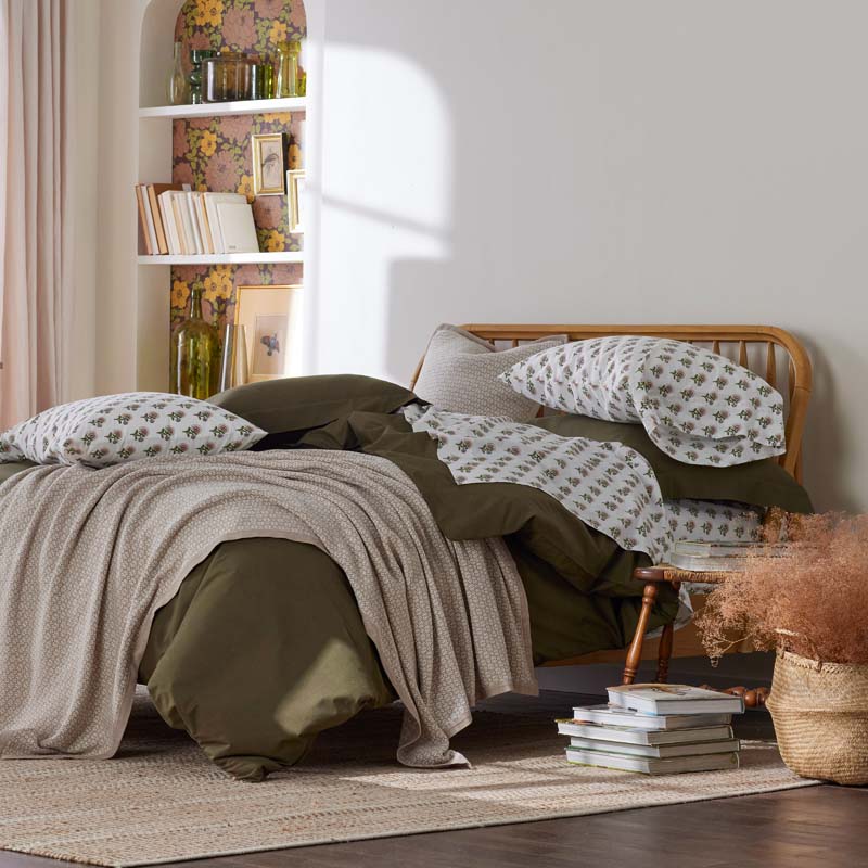 Solid Garment Washed Cotton Percale Bed Sheet Set-TheCompanyStore|61826