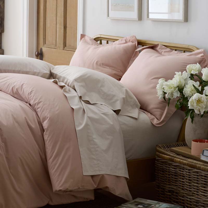 Solid Garment Washed Cotton Percale Fitted Bed Sheet-TheCompanyStore|61238