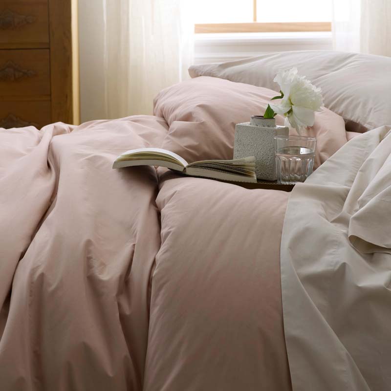 Solid Garment Washed Cotton Percale Fitted Bed Sheet-TheCompanyStore|61238