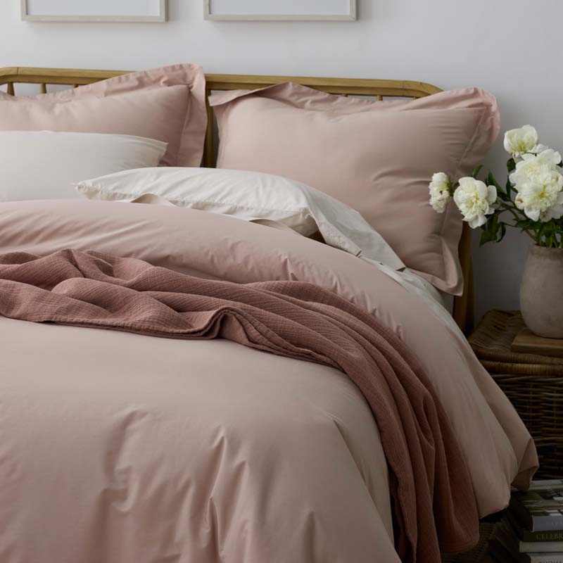 Solid Garment Washed Cotton Percale Fitted Bed Sheet-TheCompanyStore|61238
