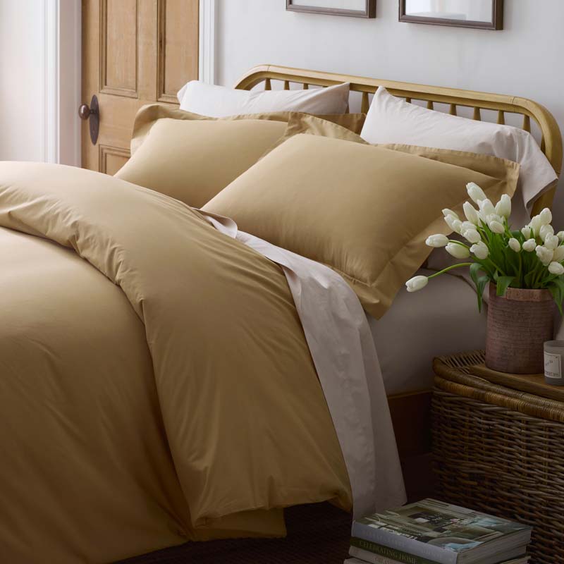 Solid Garment Washed Cotton Percale Fitted Bed Sheet-TheCompanyStore|61812