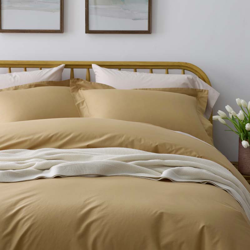 Solid Garment Washed Cotton Percale Fitted Bed Sheet-TheCompanyStore|61812