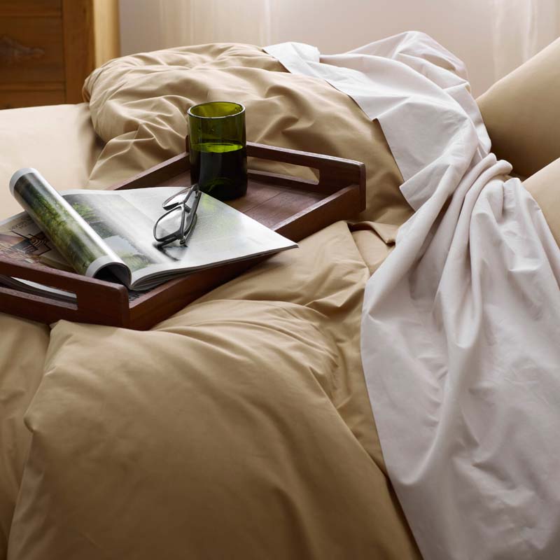 Solid Garment Washed Cotton Percale Fitted Bed Sheet-TheCompanyStore|61812