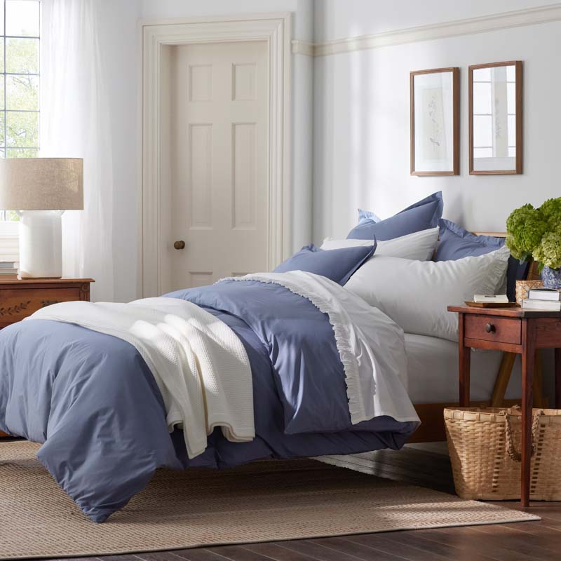Solid Garment Washed Cotton Percale Bed Sheet Set-TheCompanyStore|62828