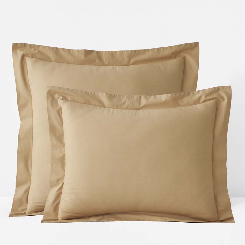 The Company Store Solid Garment Washed Cotton Percale Sham In Brown