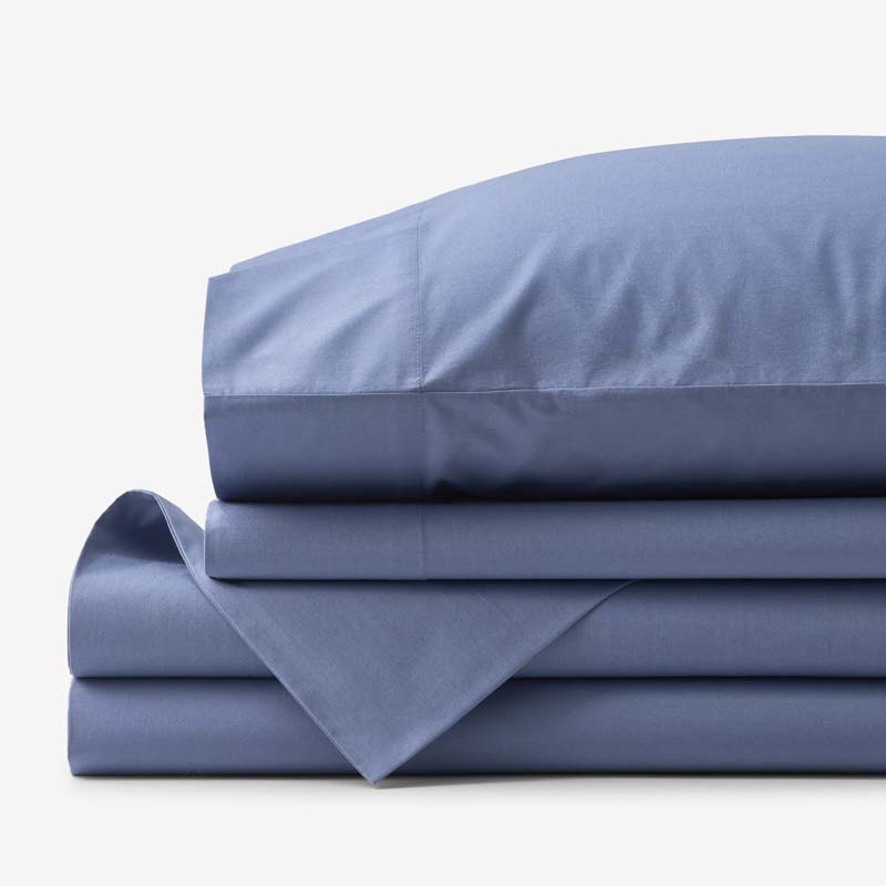 Solid Garment Washed Cotton Percale Bed Sheet Set-TheCompanyStore|62828