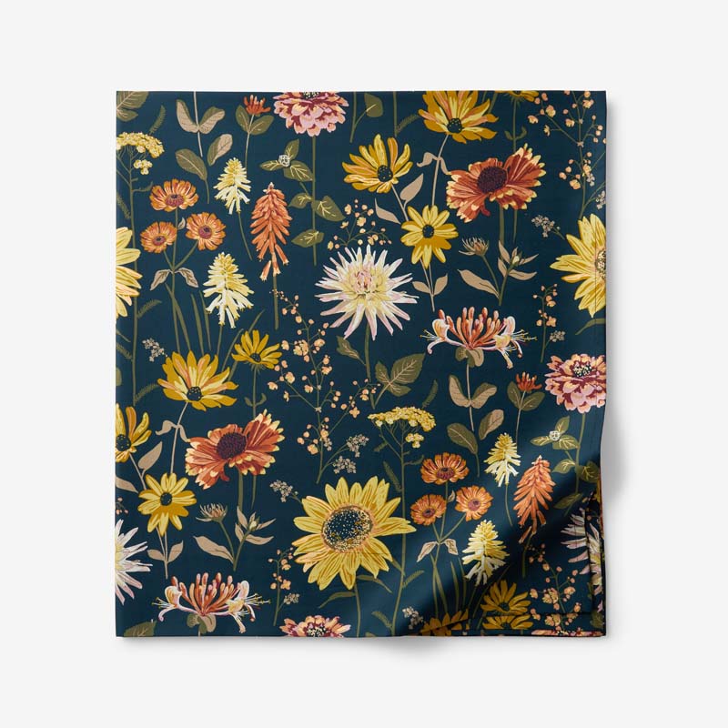The Company Store Daisies Classic Smooth Sateen Flat Bed Sheet