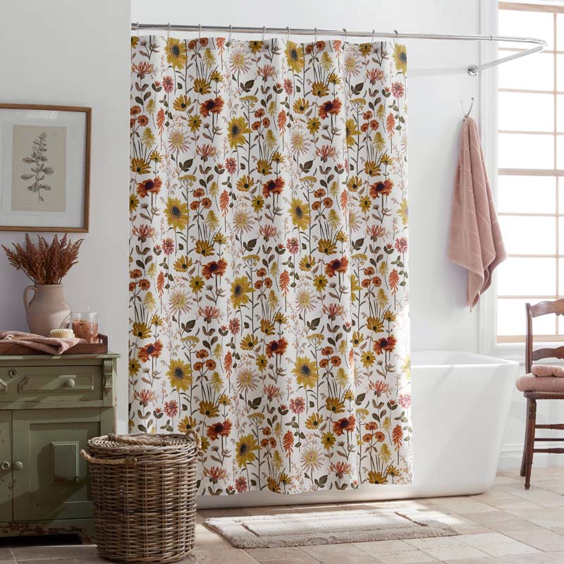 The Company Store Daisies Classic Smooth Sateen Shower Curtain