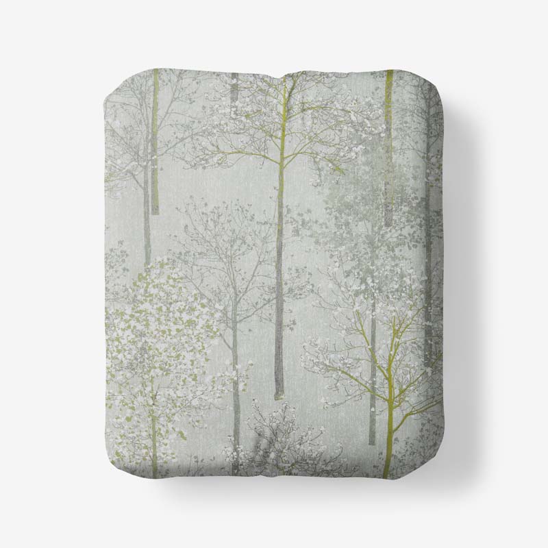 The Company Store Enchanted Trees Premium Smooth Wrinkle-free Sateen Fitted Bed Sheet In Green