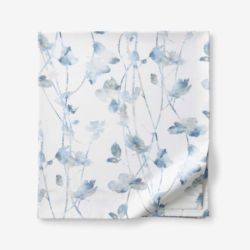 The Company Store Garden Leaf Premium Smooth Wrinkle-free Sateen Flat Bed Sheet In Multi