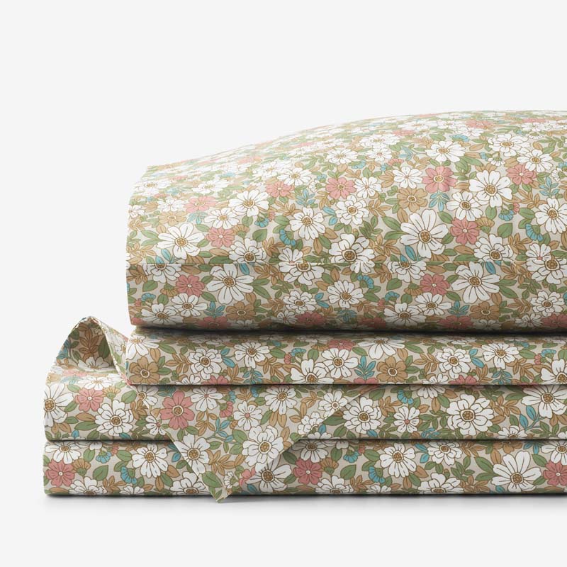 The Company Store Julienne Classic Cool Cotton Percale Bed Sheet Set