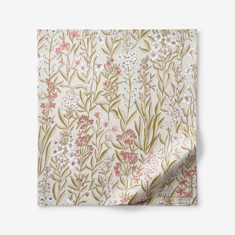 The Company Store Julienne Classic Cool Cotton Percale Flat Bed Sheet In Multi