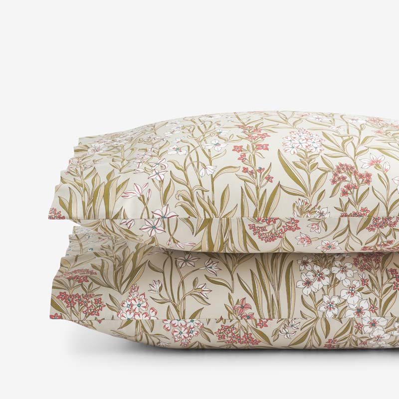 The Company Store Julienne Classic Cool Cotton Percale Pillowcase Set In Multi
