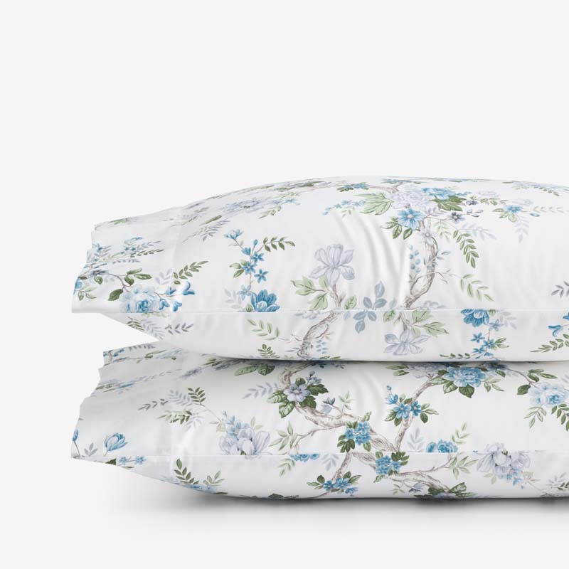 The Company Store Manor Floral Premium Smooth Sateen Pillowcase Set In Multi