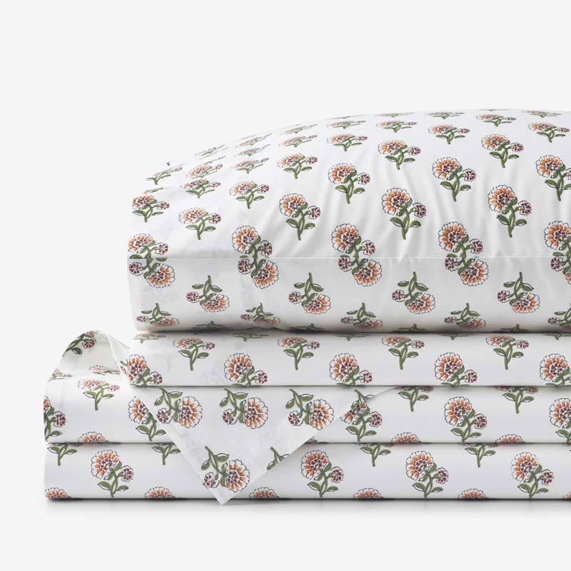 The Company Store Suhana Garment Washed Cotton Percale Bed Sheet Set