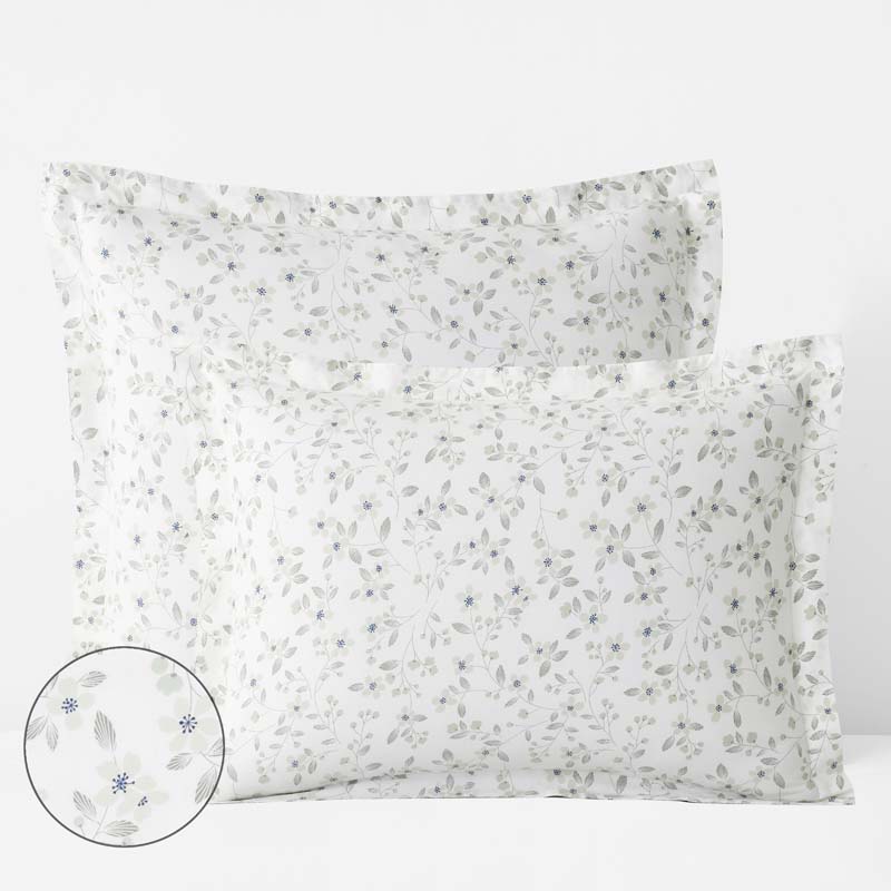 The Company Store Floral Bliss Garment Washed Cotton Percale Sham In White